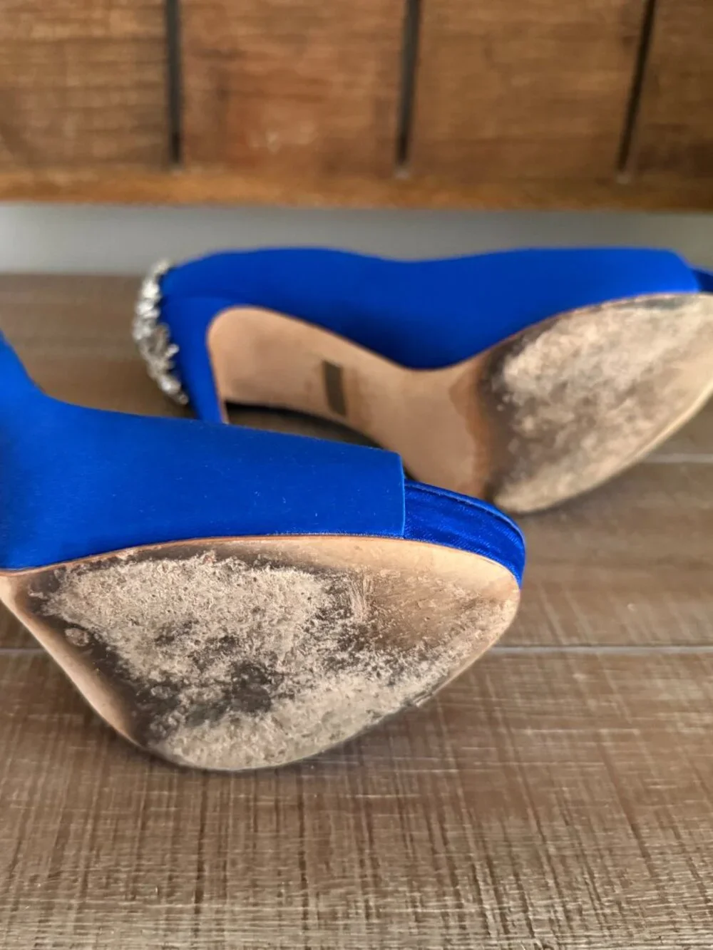 Badgley Mischka Kiara Royal Blue Jeweled Heels 7 1/2